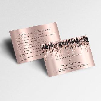 Aftercare Instructions Lash Rose Gold Drips Black