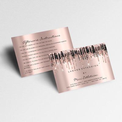 Aftercare Instructions Lash Rose Gold Drips Black