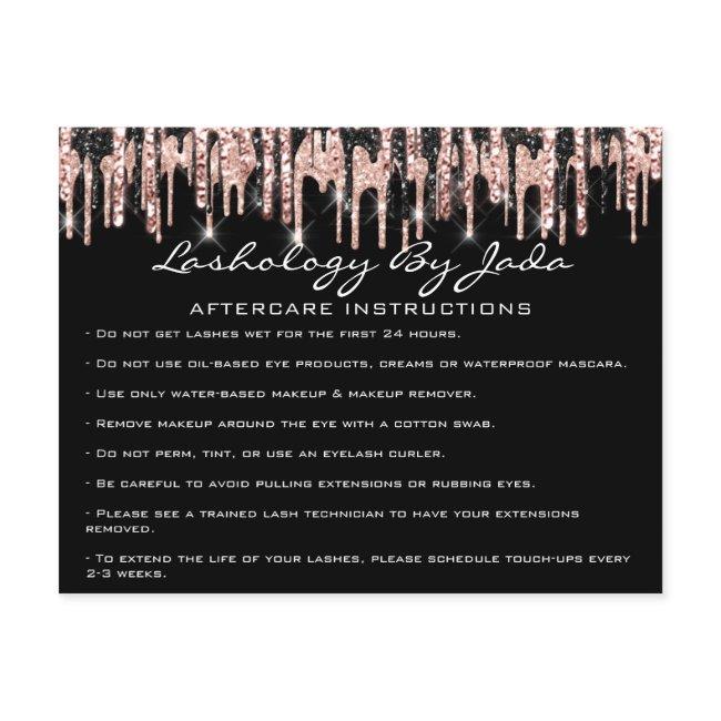 Aftercare Instructions Lashes Back Rose Classy VIP Invitation