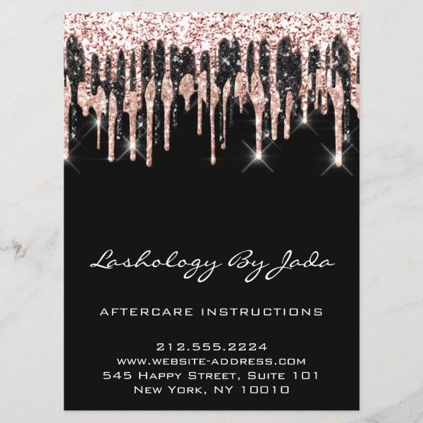 Aftercare Instructions Lashes Back Rose Modern Invitation