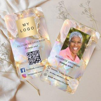 Agate opal geode logo photo Qr code social media