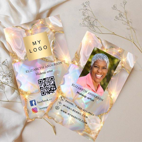 Agate opal logo photo Qr code social media premium