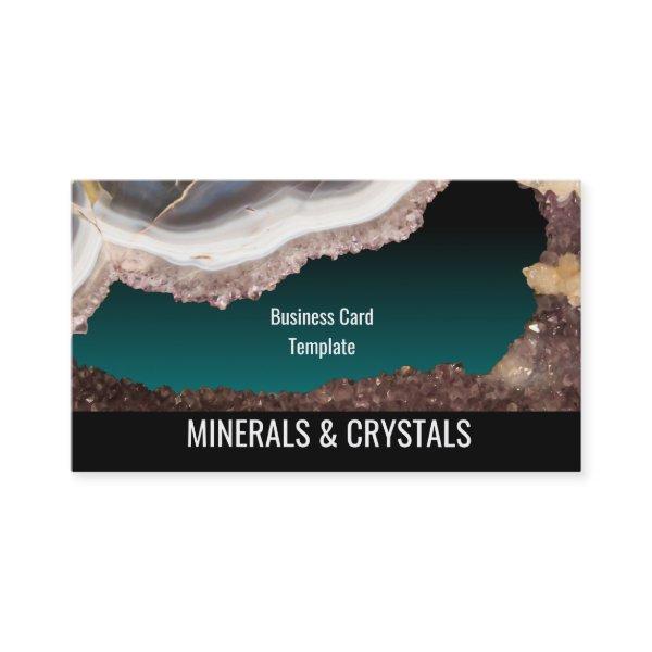 Agate Rock Geode Amethyst Crystals