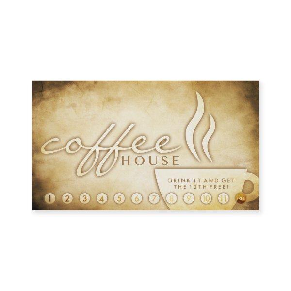 aged coffee house loyalty card