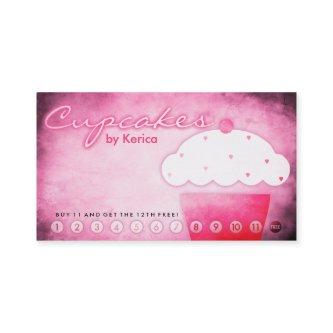 aged cupcake shop loyalty card