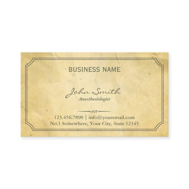 Aged Old Paper Texture Anesthesiologist