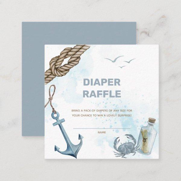 Ahoy! Nautical Baby Shower Diaper Raffle Card