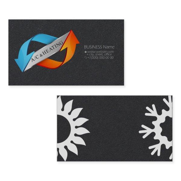 Air conditioning arrows sun and snowflake business