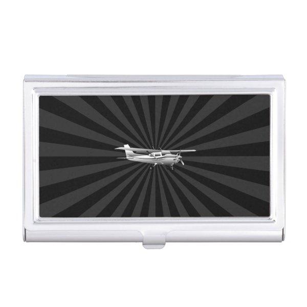 Aircraft Cessna Silhouette Flying Black Burst Case For