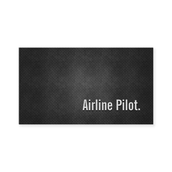 Airline Pilot Cool Black Metal Simplicity
