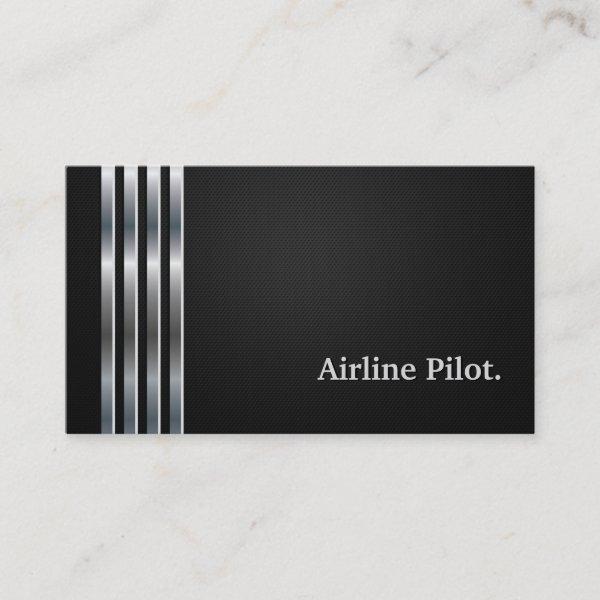 Airline Pilot Professional Black Silver