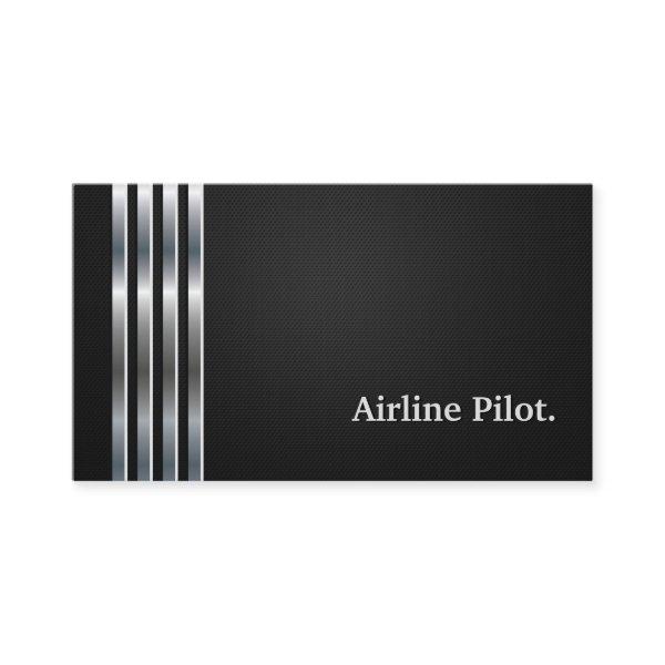 Airline Pilot Professional Black Silver