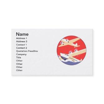 Airplane Flying Vintage WPA Colorful