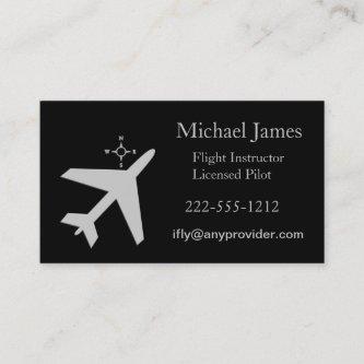Airplane Pilot Flight Instructor Card customize