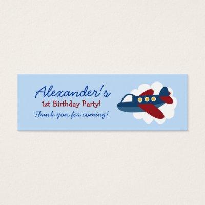Airplane Transportation Birthday Favor Tag