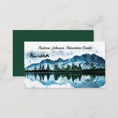 Alaska Watercolor Mountain Landscape Adventure