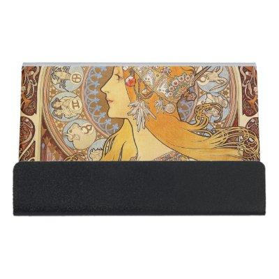 Alfonse Mucha Zodiac Art Nouveau Woman Desk  Holder