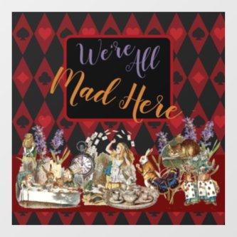 Alice in Wonderland Mad Cheshire Cat Window Cling