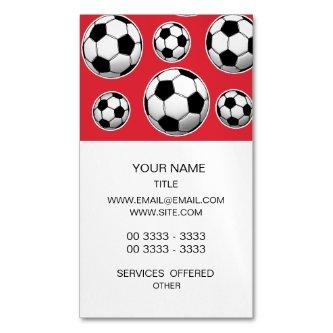 Alizarin Crimson Soccer Ball Pattern Magnetic