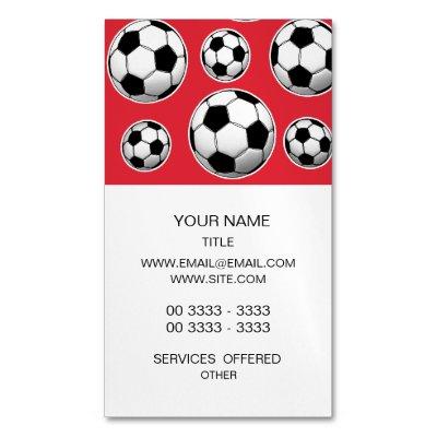 Alizarin Crimson Soccer Ball Pattern Magnetic