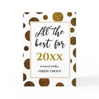 All The Best For New Year Business Modern Gold Holiday Card