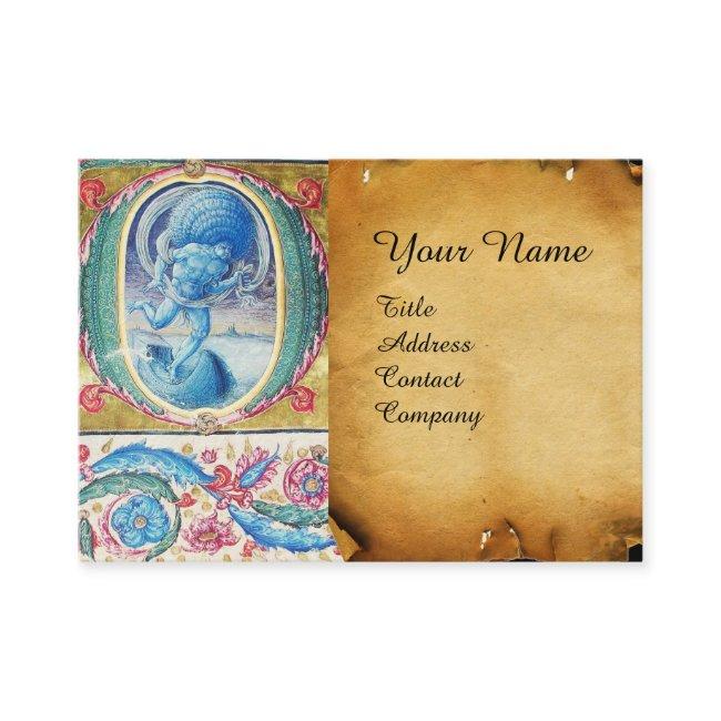 ALLEGORY OF WIND ANTIQUE FLORAL MINIATURE MONOGRAM