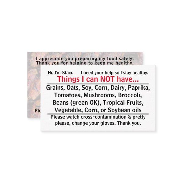 Allergen Card 1