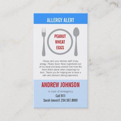 Allergy Alert Blue Sky Duotones Calling Card