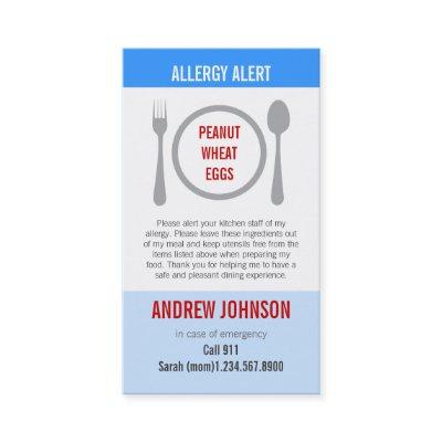 Allergy Alert Blue Sky Duotones Calling Card