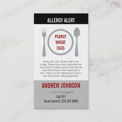 Allergy Alert Gray Duotones Calling Card