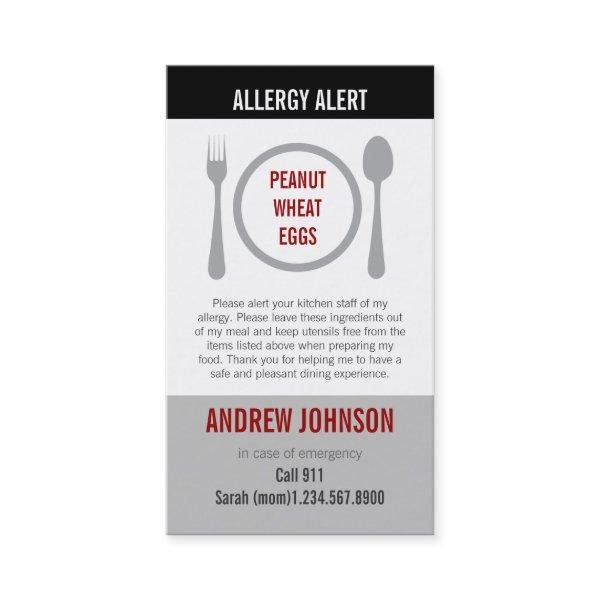 Allergy Alert Gray Duotones Calling Card
