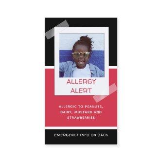 Allergy Alert Kids Photo Medical Emergency Daycare Calling Card