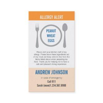 Allergy Alert Orange Duotones Calling Card