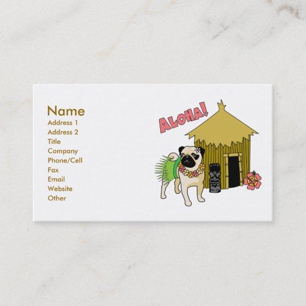 Aloha!  Hawaiian Pug -customizable