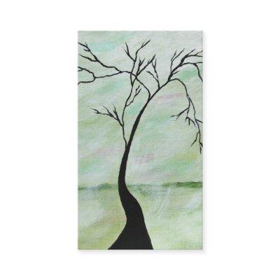 Alone I Waited Abstract Landscape Art Crooked Tree