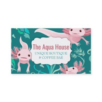 Alotta Pink Axolotls on Teal