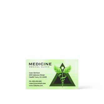 Alternative Medicine Light Green Caduceus Bizcards