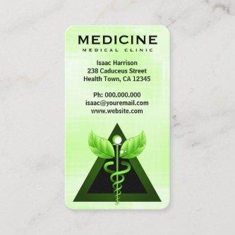 Alternative Medicine Light Green Caduceus Vertical