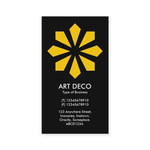 Amber Art Deco Flower Star - Black