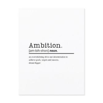 Ambition dictionary definition typography postcard