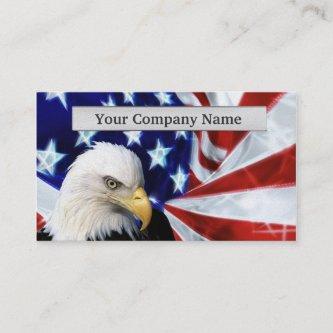 American Bald Eagle and Flag