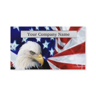 American Bald Eagle and Flag