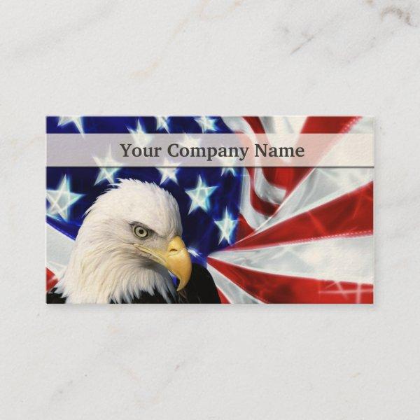 American Bald Eagle and Flag