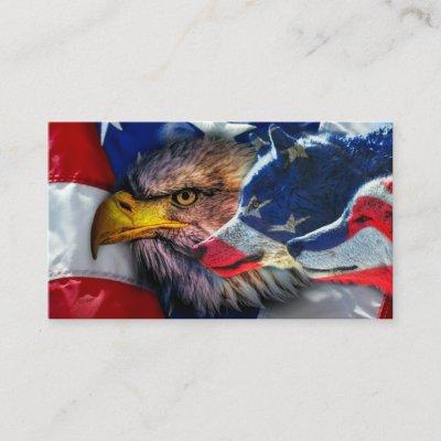 American Bald Eagle Wolf Flag Patriotic