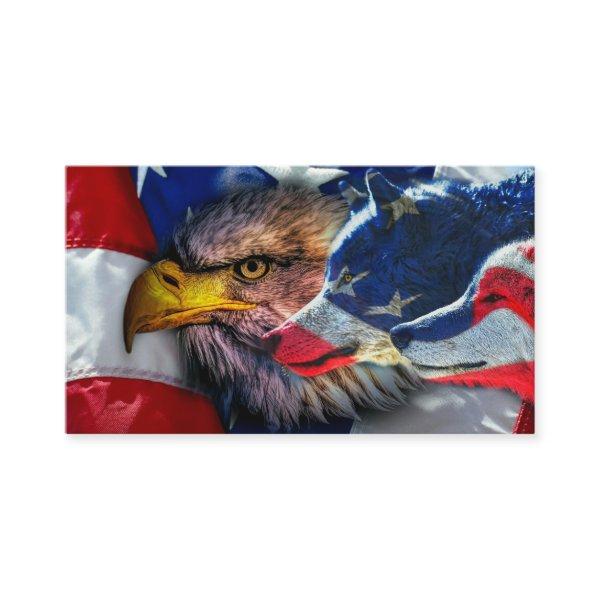 American Bald Eagle Wolf Flag Patriotic