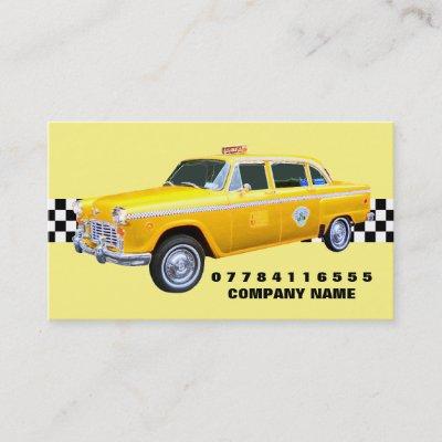 American Cartoon Style Yellow Taxi Cab And Strip