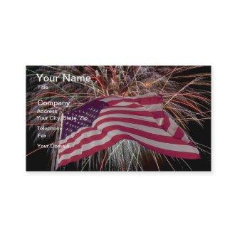 American Flag and Fireworks