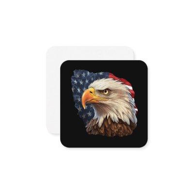 American Flag Bald Eagle Square