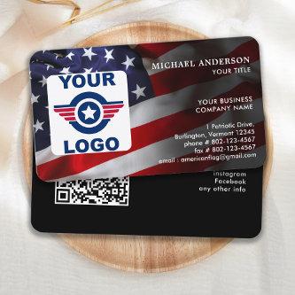 American Flag Custom Logo QR Code Patriotic