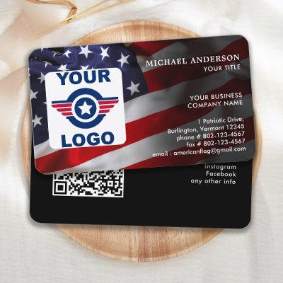 American Flag Custom Logo QR Code Patriotic